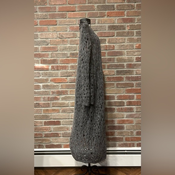 Eileen Fisher Gray/Blue Wool & Mohair Coat Length Cardigan Size Extra-Large - Picture 3 of 7